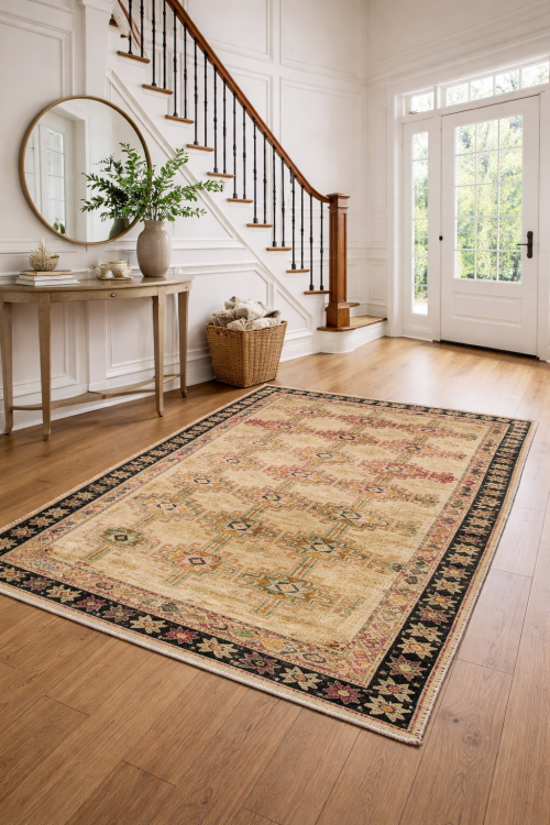 Antique Muted Beige Tribal 5X8 Distressed Vintage Oriental Rug