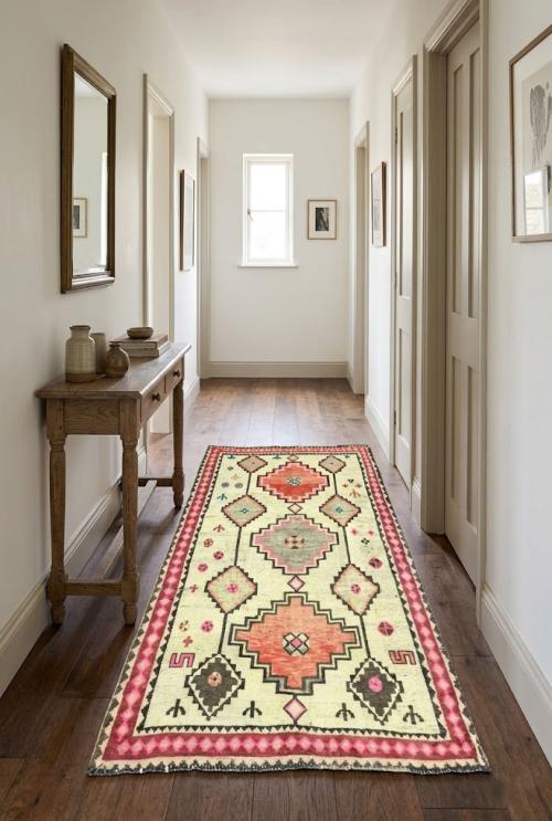 Antique Muted Tribal 4'6X7'4 Distressed Vintage Oriental Rug