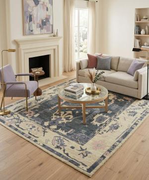 Gray Floral Oushak Peshawar 8'6X10 Pakistan Oriental Rug