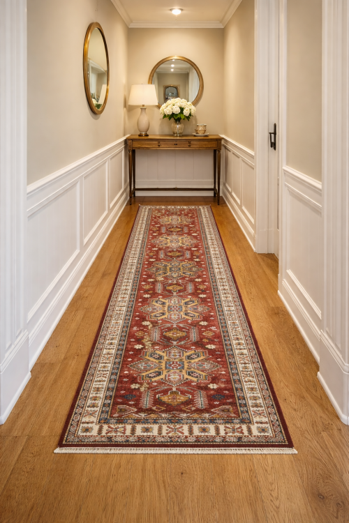 Red Tribal Geometric 3X10 Kazak Pakistan Oriental Runner Rug