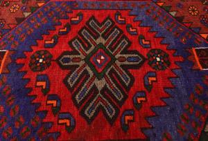 Vintage Red Tribal 3'9X6'7 Hamedan Persian Rug