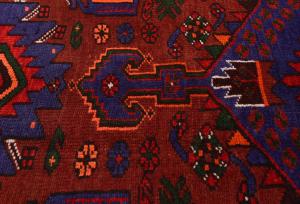 Vintage Red Tribal 3'9X6'7 Hamedan Persian Rug