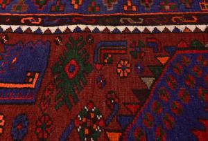 Vintage Red Tribal 3'9X6'7 Hamedan Persian Rug