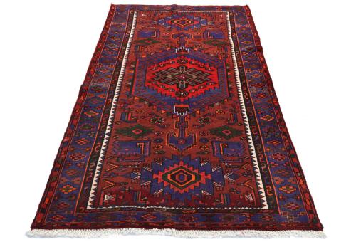 Vintage Red Tribal 3'9X6'7 Hamedan Persian Rug