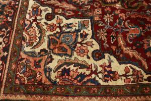 Red Floral 7'4x11'4 Heriz Oriental Persian Area Rug
