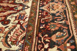 Red Floral 7'4x11'4 Heriz Oriental Persian Area Rug
