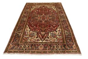 Red Floral 7'4x11'4 Heriz Oriental Persian Area Rug