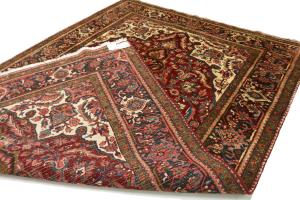 Red Floral 7'4x11'4 Heriz Oriental Persian Area Rug