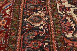 Red Floral 7'4x11'4 Heriz Oriental Persian Area Rug