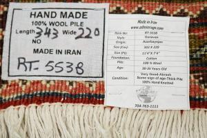 Red Floral 7'4x11'4 Heriz Oriental Persian Area Rug