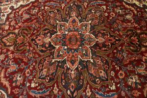 Red Floral 7'4x11'4 Heriz Oriental Persian Area Rug