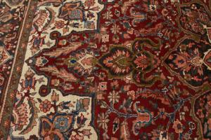 Red Floral 7'4x11'4 Heriz Oriental Persian Area Rug