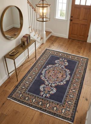 Vintage Plum Floral 3X5 Shahreza Persian Rug