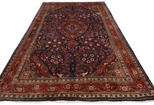 Vintage Purple-navy Traditional 6X10 Kashmar Persian Rug