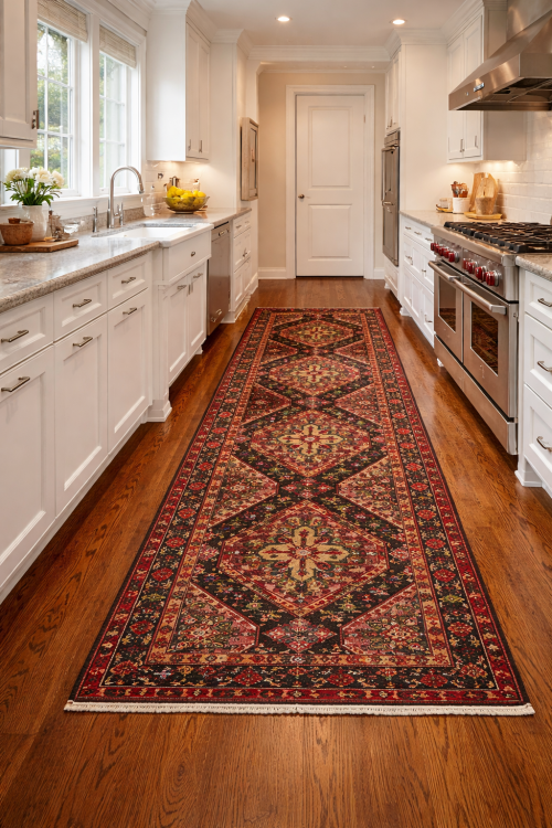 Semi Antique Muted Tribal 4'5X12 Distressed Vintage Oriental Runner Rug