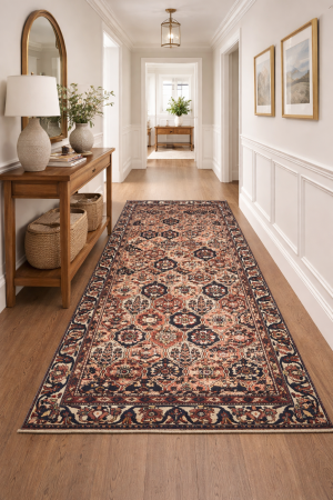 Semi Antique Pictorial Floral 5X10 Distressed Vintage Oriental Rug