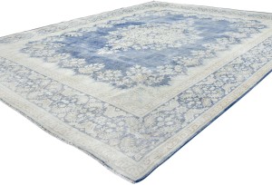 Antique Muted Floral 9X12 Distressed Vintage Oriental Rug