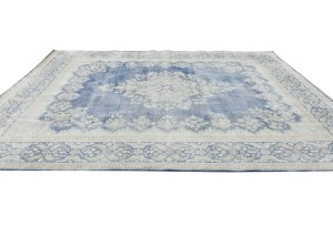 Antique Muted Floral 9X12 Distressed Vintage Oriental Rug