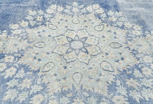 Antique Muted Floral 9X12 Distressed Vintage Oriental Rug