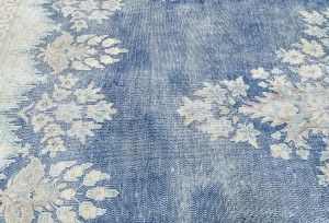 Antique Muted Floral 9X12 Distressed Vintage Oriental Rug