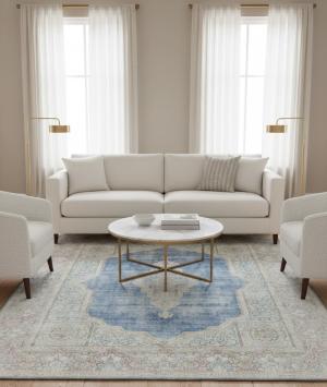 Antique Muted Floral 9X11'5 Distressed Vintage Oriental Rug