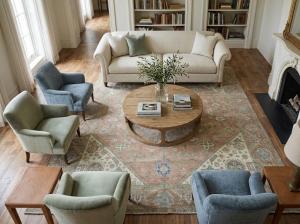 9'1 x 12'3 Hand Knotted Distressed Floral Oriental Wool Rug