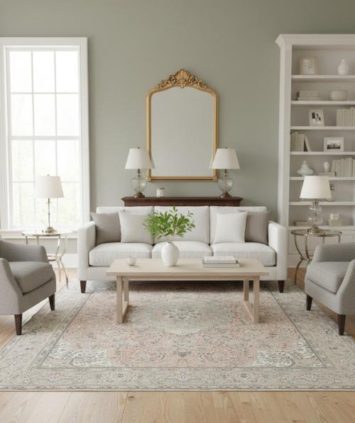 Antique Muted Floral 9'9X12'5 Distressed Vintage Oriental Rug