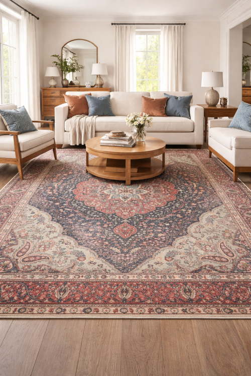 8'1 X 11'1 Hand Knotted Floral Antique Oriental Wool Rug