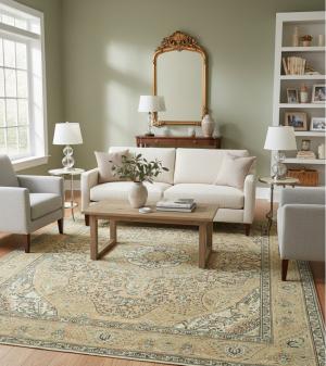 Semi Antique Muted Floral 10X12 Distressed Vintage Oriental Rug