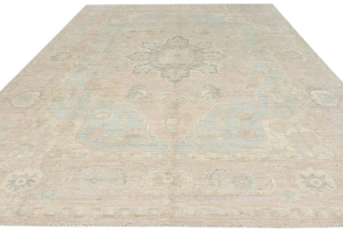 Traditional Floral Oushak Peshawar 9X12 Pakistan Oriental Rug