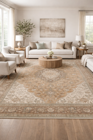 Semi Antique Muted Floral 10X13 Distressed Vintage Oriental Rug