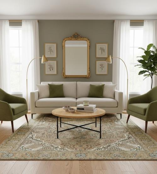 Antique Muted Rusty Peach Floral 10X13 Distressed Vintage Oriental Rug