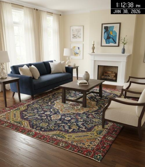 Semi Antique Muted Floral 9X12 Distressed Vintage Oriental Rug