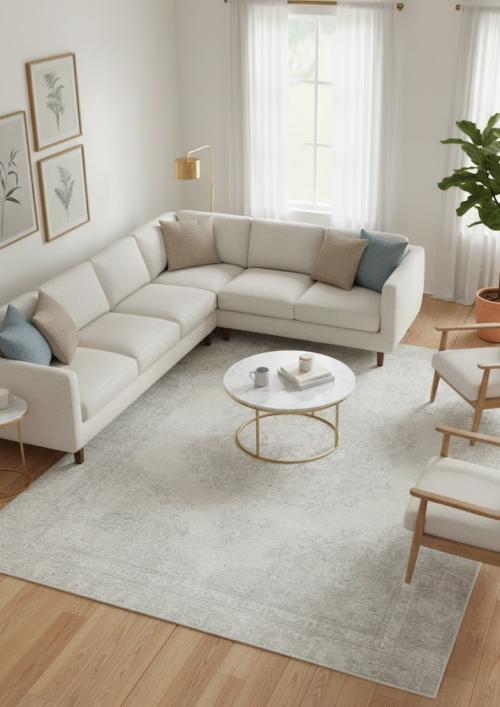 Muted Beige Antique Floral 8'3X10'9 Distressed Vintage Oriental Rug