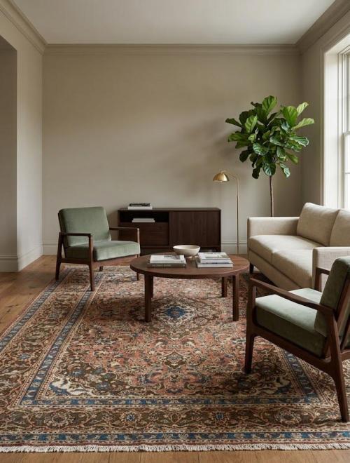 Muted Rusty Red Semi Antique Floral 6X9 Distressed Vintage Oriental Rug