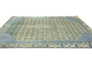 Semi Antique Muted Olive Floral Classic 6X9 Distressed Vintage Oriental Rug
