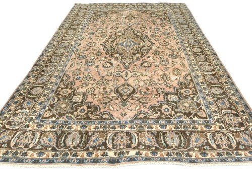 Semi Antique Muted Floral 6X9'5 Distressed Vintage Oriental Rug