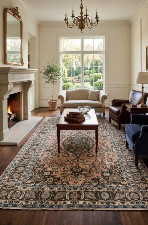 Semi Antique Muted Floral 6X9'5 Distressed Vintage Oriental Rug