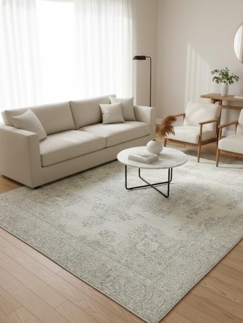 Antique Muted Floral 10X11'6 Distressed Vintage Oriental Rug