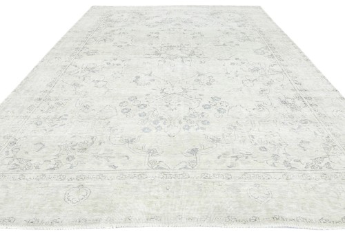Antique Muted Floral 9'0X12'6 Distressed Vintage Oriental Rug