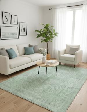 Antique Overdyed Floral 5'8X8'4 Distressed Vintage Oriental Rug