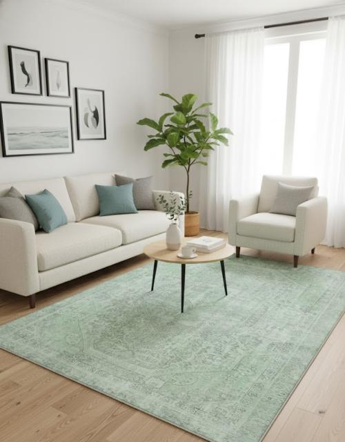 Antique Overdyed Floral 5'8X8'4 Distressed Vintage Oriental Rug