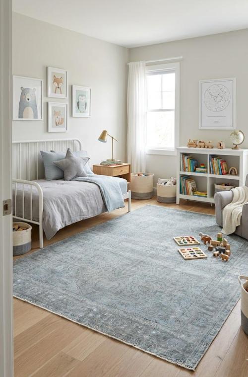 Muted Gray Antique Overdyed Traditional 6'6X'9'4 Distressed Vintage Oriental Rug