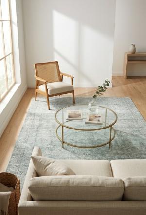 Blue-gray Antique Overdyed Traditional 5X9 Distressed Vintage Oriental Rug