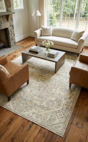 4'8 X 7'10 Hand Knotted Floral Antique Oriental Wool Rug