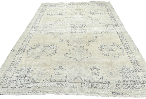 Antique Floral Traditional 5'7X8 Distressed Vintage Oriental Rug