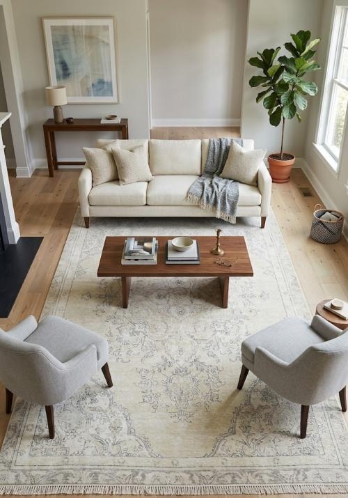 Muted Beige Antique Floral Traditional 6X10 Distressed Vintage Oriental Rug