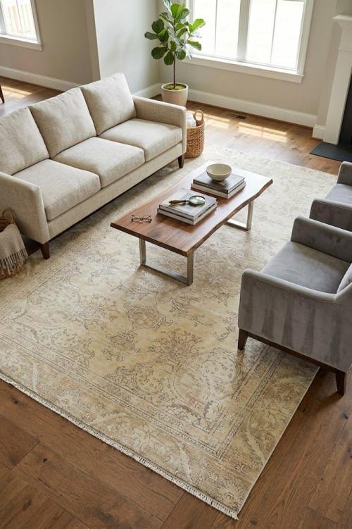 Antique Floral Traditional 5'7X8'8 Distressed Vintage Oriental Rug