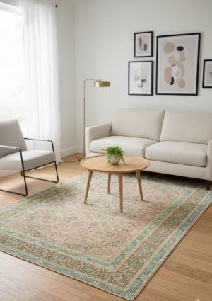 Semi Antique Floral Traditional 6X9 Distressed Vintage Oriental Rug