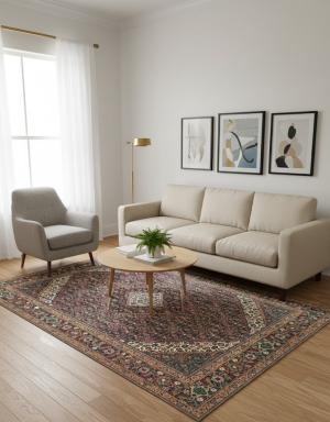 Semi Antique Floral Traditional 6'6X9'3 Distressed Vintage Oriental Rug